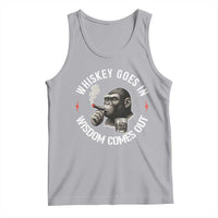 Funny Gorilla Whiskey Goes In Wisdom Comes Out Tank Top Cigarette and Drinking Addict Humor