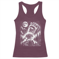 Jimothy Three Raccoon Moon Parody Wildlife Graphic Racerback Tank Top Vintage Seattle Feral Legend Trash Panda Meme