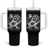 Jimothy Three Raccoon Moon Parody Wildlife Graphic Tumbler With Handle Vintage Seattle Feral Legend Trash Panda Meme