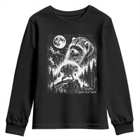 Jimothy Three Raccoon Moon Parody Wildlife Graphic Youth Sweatshirt Vintage Seattle Feral Legend Trash Panda Meme