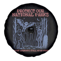 Protect Our National Parks Funny Cryptid Society Vintage Graphic Spare Tire Cover Bigfoot Mothman Wendigo Where Legends Still Roam Free