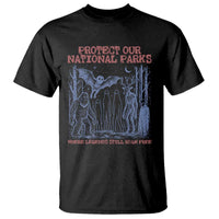 Protect Our National Parks Funny Cryptid Society Vintage Graphic T Shirt Bigfoot Mothman Wendigo Where Legends Still Roam Free
