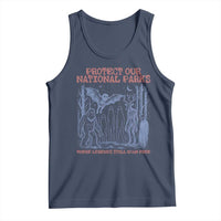 Protect Our National Parks Funny Cryptid Society Vintage Graphic Tank Top Bigfoot Mothman Wendigo Where Legends Still Roam Free