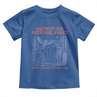 Protect Our National Parks Funny Cryptid Society Vintage Graphic Toddler T Shirt Bigfoot Mothman Wendigo Where Legends Still Roam Free