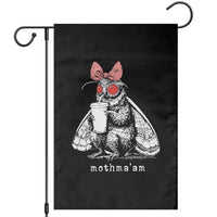 Mothma'am Pink Bow Cryptid Spooky Garden Flag Funny Cute Coquette Mothman Legend Graphic