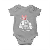 Mothma'am Pink Bow Cryptid Spooky Baby Onesie Funny Cute Coquette Mothman Legend Graphic
