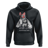 Mothma'am Pink Bow Cryptid Spooky Hoodie Funny Cute Coquette Mothman Legend Graphic