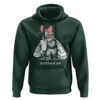 Mothma'am Pink Bow Cryptid Spooky Hoodie Funny Cute Coquette Mothman Legend Graphic