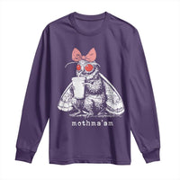 Mothma'am Pink Bow Cryptid Spooky Long Sleeve Shirt Funny Cute Coquette Mothman Legend Graphic