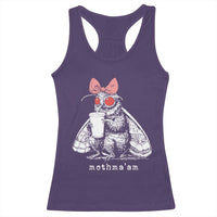 Mothma'am Pink Bow Cryptid Spooky Racerback Tank Top Funny Cute Coquette Mothman Legend Graphic