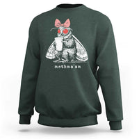Mothma'am Pink Bow Cryptid Spooky Sweatshirt Funny Cute Coquette Mothman Legend Graphic