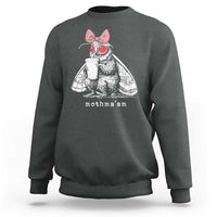 Mothma'am Pink Bow Cryptid Spooky Sweatshirt Funny Cute Coquette Mothman Legend Graphic