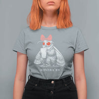 Mothma'am Pink Bow Cryptid Spooky T Shirt For Women Funny Cute Coquette Mothman Legend Graphic
