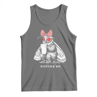 Mothma'am Pink Bow Cryptid Spooky Tank Top Funny Cute Coquette Mothman Legend Graphic
