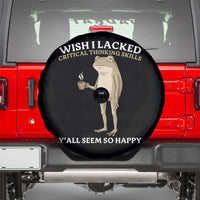 Funny Sarcastic Frog Drinking Coffee Meme Spare Tire Cover Wish I Lacked Critical Thinking Skills Y'all Seem So Happy Retro Vintage