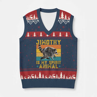 Jimothy Is My Spirit Animal Seattle Raccoon Lover V-Neck Knit Sweater Vest Retro Sunset Viral Ballard Trash Panda Graphic