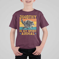 Jimothy Is My Spirit Animal Seattle Raccoon Lover T Shirt For Kid Retro Sunset Viral Ballard Trash Panda Graphic