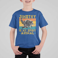 Jimothy Is My Spirit Animal Seattle Raccoon Lover T Shirt For Kid Retro Sunset Viral Ballard Trash Panda Graphic