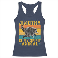 Jimothy Is My Spirit Animal Seattle Raccoon Lover Racerback Tank Top Retro Sunset Viral Ballard Trash Panda Graphic