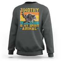 Jimothy Is My Spirit Animal Seattle Raccoon Lover Sweatshirt Retro Sunset Viral Ballard Trash Panda Graphic