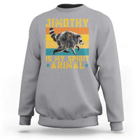 Jimothy Is My Spirit Animal Seattle Raccoon Lover Sweatshirt Retro Sunset Viral Ballard Trash Panda Graphic