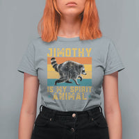 Jimothy Is My Spirit Animal Seattle Raccoon Lover T Shirt For Women Retro Sunset Viral Ballard Trash Panda Graphic