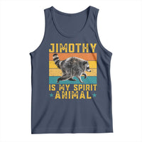 Jimothy Is My Spirit Animal Seattle Raccoon Lover Tank Top Retro Sunset Viral Ballard Trash Panda Graphic