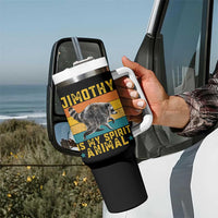 Jimothy Is My Spirit Animal Seattle Raccoon Lover Tumbler With Handle Retro Sunset Viral Ballard Trash Panda Graphic