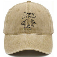 Jimothy Eat World Funny Music Parody Washed Cotton Baseball Cap Viral Seattle Raccoon Trash Panda Meme