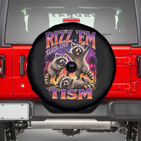 Rizz Em With The Tism Funny Raccoon Spare Tire Cover Trash Panda Vintage Bootleg Graphic