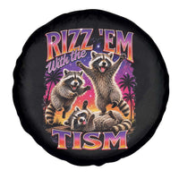 Rizz Em With The Tism Funny Raccoon Spare Tire Cover Trash Panda Vintage Bootleg Graphic
