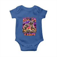 Rizz Em With The Tism Funny Raccoon Baby Onesie Trash Panda Vintage Bootleg Graphic