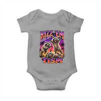 Rizz Em With The Tism Funny Raccoon Baby Onesie Trash Panda Vintage Bootleg Graphic