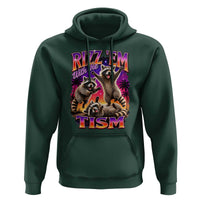 Rizz Em With The Tism Funny Raccoon Hoodie Trash Panda Vintage Bootleg Graphic