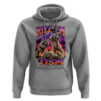 Rizz Em With The Tism Funny Raccoon Hoodie Trash Panda Vintage Bootleg Graphic