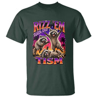 Rizz Em With The Tism Funny Raccoon T Shirt Trash Panda Vintage Bootleg Graphic