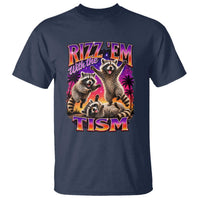 Rizz Em With The Tism Funny Raccoon T Shirt Trash Panda Vintage Bootleg Graphic