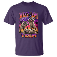 Rizz Em With The Tism Funny Raccoon T Shirt Trash Panda Vintage Bootleg Graphic