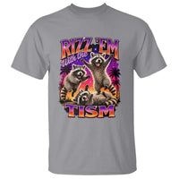 Rizz Em With The Tism Funny Raccoon T Shirt Trash Panda Vintage Bootleg Graphic