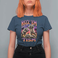 Rizz Em With The Tism Funny Raccoon T Shirt For Women Trash Panda Vintage Bootleg Graphic