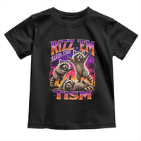 Rizz Em With The Tism Funny Raccoon Toddler T Shirt Trash Panda Vintage Bootleg Graphic