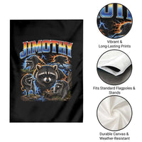 Jimothy the Raccoon Vintage 90s Bootleg Lightning Graphic Garden Flag Viral Seattle Trash Panda