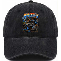 Jimothy the Raccoon Vintage 90s Bootleg Lightning Graphic Washed Cotton Baseball Cap Viral Seattle Trash Panda