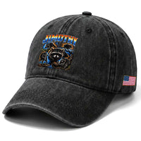 Jimothy the Raccoon Vintage 90s Bootleg Lightning Graphic Washed Cotton Baseball Cap Viral Seattle Trash Panda