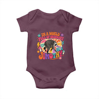 In A World Full Of Ordinary Be A Jimothy Psychedelic Style Baby Onesie Retro Groovy Seattle Raccoon Legend Graphic