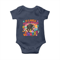 In A World Full Of Ordinary Be A Jimothy Psychedelic Style Baby Onesie Retro Groovy Seattle Raccoon Legend Graphic