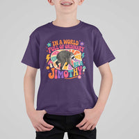 In A World Full Of Ordinary Be A Jimothy Psychedelic Style T Shirt For Kid Retro Groovy Seattle Raccoon Legend Graphic