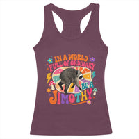 In A World Full Of Ordinary Be A Jimothy Psychedelic Style Racerback Tank Top Retro Groovy Seattle Raccoon Legend Graphic
