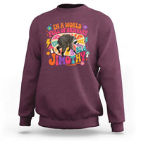 In A World Full Of Ordinary Be A Jimothy Psychedelic Style Sweatshirt Retro Groovy Seattle Raccoon Legend Graphic