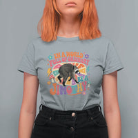In A World Full Of Ordinary Be A Jimothy Psychedelic Style T Shirt For Women Retro Groovy Seattle Raccoon Legend Graphic